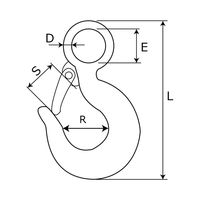 和気産業 鍛造環付フック 使用荷重1000kg BK-963 1セット(4個)（直送品）