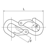和気産業 ダブルフック 75mm BK-777 1セット(2個)（直送品）
