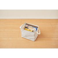 パール金属 STORAGE BASKET M イレギュラーストライプ グレー N-7682 1個（直送品）