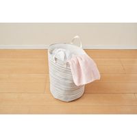 パール金属 LAUNDRY BIN L イレギュラーストライプ グレー N-7684 1個（直送品）