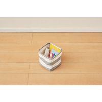 パール金属 LARGE SQUARE BOX ボーダー グレー N-7689 1個（直送品）
