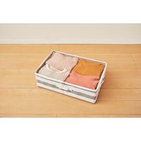 パール金属 STORAGE BOX LC ボーダー グレー N-7695 1個（直送品）