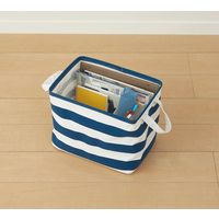 パール金属 STORAGE BASKET M ボーダー ネイビー N-7700 1個（直送品）