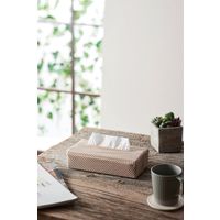 パール金属 ストレッチティッシュカバー ボックス用 ブロック柄ベージュ N-7759 1個