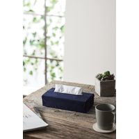 パール金属 ストレッチティッシュカバー ボックス用 ミンクタッチネイビー N-7788 1個