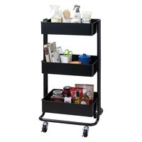 パール金属 3段ローリングカート ブラック N-7818 1個（直送品）