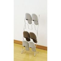 パール金属 ワイヤースリッパラック4段 シルバー N-7890 1個