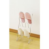 パール金属 ワイヤースリッパラック3段 シルバー N-7889 1個