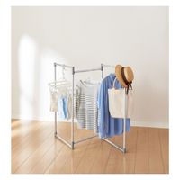 パール金属 軽くて丈夫なD型アルミ製折りたたみ物干し H100 3連シルバー N-7921 1個