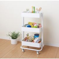 パール金属 3段ローリングカート ホワイト N-8365 1個（直送品）