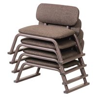 パール金属 パイプ積み重ね正座イス 背付 ブラウン N-8411 1個