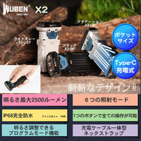 WUBEN アルミキャスト製高輝度ポケットライト ライトグレー X2-LGY 1個（直送品）