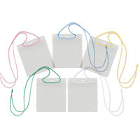 共栄プラスチック 吊下げタッグ名札本タイ透明X青紐付10枚 C-235-10-B 1セット(1パック×5)