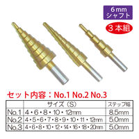 レックス ステップドリルシャフトタイプ(3pcs) RXC07-10 1セット（直送品）