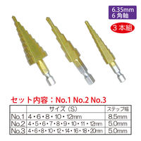 レックス ステップドリルビットタイプ(3pcs) RXC07-12 1セット（直送品）