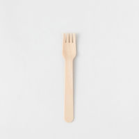 アサヒグリーン カトラリー 木製フォーク140 紙完封 茶色【weeco】　3000枚(100枚×30) 10422000（直送品）