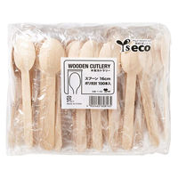 やなぎプロダクツ ポリ完封木製スプーン 16cm 100本入 12点 4658 1セット(12点入)（直送品）