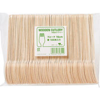 やなぎプロダクツ ポリ完封木製フォーク 16cm 100本入 12点 4657 1セット(12点入)（直送品）