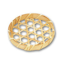 アサヒグリーン 竹かご ミニ 丸8 浅型 2000点 3007 1セット(2000点入)（直送品）