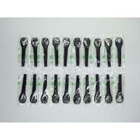 カトラリー バイオプラアイススプーン85 ブラック 10連　6000枚(1000枚×6) 906 ホウケン産業（直送品）