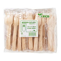 やなぎプロダクツ 業務用木製フォーク 16cm 100本入 12点 4652 1セット(12点入)（直送品）