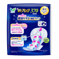 【生理用品】 ナプキン 特に多い夜用 羽つき 37cm ロリエ 朝までブロック370 1個（18枚） 花王 大容量