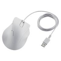 有線マウス 握りの極み 静音 5ボタン Mサイズ ホワイト M-XGM30UBSKWH エレコム 1個