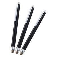 タッチペン スタイラスペン 3個入 導電繊維タイプ クリップ付 ペン先交換可 ブラック PWTPS03BK/3 エレコム 1個（直送品）