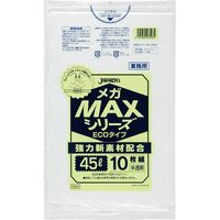 ジャパックス 業務用ポリ袋 MEGAMAX 45L 10枚 半透明 厚み0.011ｍｍ SM43 10袋（100枚）