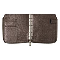 システム手帳本革カバー クオバディス タイマー１４／レザー　Ｌジップカバー／メタリック ブロンズ 1枚（直送品）