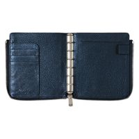 システム手帳本革カバー クオバディス タイマー１４／レザー　Ｌジップカバー／メタリック ネイビー 1枚（直送品）