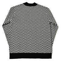 クアルトユナイテッド ヘリンボーン柄ニットトップス(メンズ)　BLK　XL M3458MEN 1点（直送品）