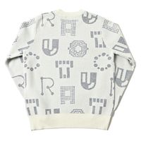 クアルトユナイテッド 幾何学柄ニットトップス　WHT　M M3441 1点（直送品）