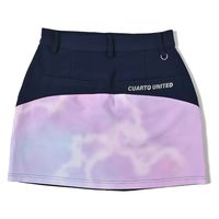 クアルトユナイテッド タイダイ柄切替スカート　NVY×PUR　L K6007 1点（直送品）