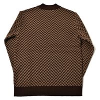 クアルトユナイテッド ヘリンボーン柄ニットトップス(メンズ)　BRW　XL M3458MEN 1点（直送品）