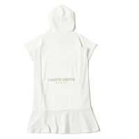 クアルトユナイテッド ハニカム柄パーカーワンピース　WHT　S G0015-B 1点（直送品）