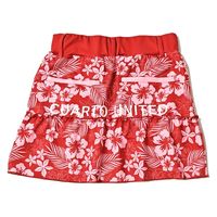 クアルトユナイテッド ハイビスカス柄フリルスカート　RED　L N5065 1点（直送品）