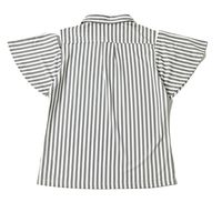 クアルトユナイテッド オフショルダーストライプシャツ　GRY×WHT　L G0011 1点（直送品）