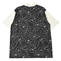 クアルトユナイテッド モノトーン花柄モックネックシャツ(メンズ)　BLK　L A0190MEN-B 1点（直送品）