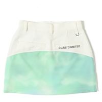 クアルトユナイテッド タイダイ柄切替スカート　WHT×GRE　L K6007 1点（直送品）
