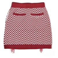 クアルトユナイテッド ヘリンボーン柄ニットスカート　RED　L M3456 1点（直送品）