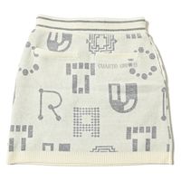 クアルトユナイテッド 幾何学柄ニットスカート　WHT　M M3442 1点（直送品）