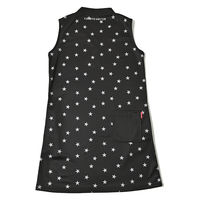 クアルトユナイテッド 星柄箔プリントVネックワンピース　BLK　L M3467 1点（直送品）