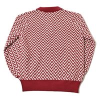 クアルトユナイテッド ヘリンボーン柄ニットトップス　RED　M M3455 1点（直送品）