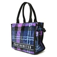 クアルトユナイテッド チェック柄ファーカートバッグ　NVY　F FB186 1点（直送品）