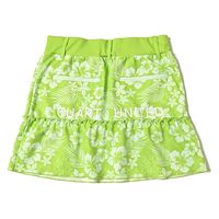 クアルトユナイテッド ハイビスカス柄フリルスカート　LIGHT GREEN　M N5065 1点（直送品）