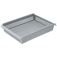 スタックトレーメタルハンドル付 浅型大 A3対応 グレー V674 伊藤忠リーテイルリンク（わけあり品）