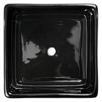 グラススクエア ニューダイス L 黒(穴有り・受け皿付)(W11.9×D11.9×H11.6cm) 185189 1個（直送品）