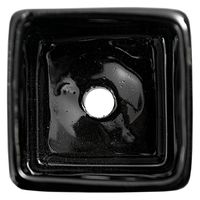 グラススクエア ニューダイス S 黒(穴有り・受け皿付)(W7.3×D7.3×H7.1cm) 185194 1個（直送品）