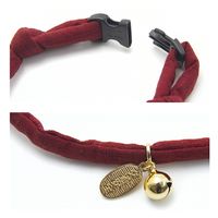 リングバード渡辺 猫コットンカラー 20ー32cm 無地 赤 242691 1個（直送品）